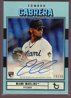 2022 Topps Brooklyn Collection Auto Blue #EC Edward Cabrera RC (Marlins)/30 • $59.98