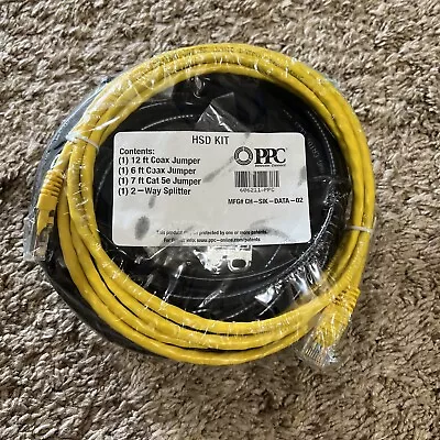 PPC HSD Kit 12ft 6ft Coax Jumper 7ft Cat 5e Jumper 2 Way Splitter ~ 606211 • $7