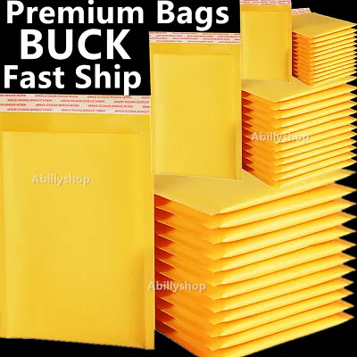 Poly Bubble Mailers Shipping Mailing Padded Bags Kraft Envelops 4x8 6x9 7.25x12  • $14.93