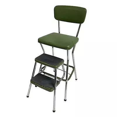 Cosco Vintage Vinyl Padded Chrome Pull Slide Out Step Stool Chair • $174.99