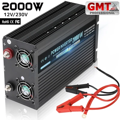 £89.95 • Buy 1000W 2000W Pure Sine Wave Power Inverter Converter DC 12V To 240V USB UK