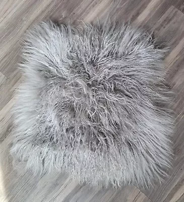 Mon Chateau Mongolian Ombre Soft Tibetan Lamb Fur Throw Pillow 18 X18  • $25