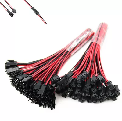 50Pairs 2.54Pitch 15cm 22AWG Wire JST SM 2Pins Cable Plug Male Female Connector • $16.52