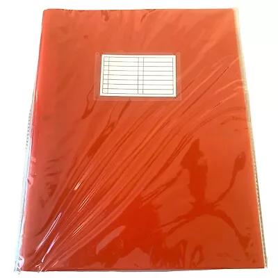3 Prong Pocket Folder Orange Clear Title Card Plastic 2 Pockets • $3.15