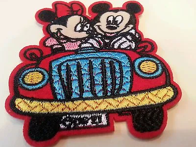 MICKEY Mouse Goes For A Drive Iron On Patch 3  X 2.5  Never Applied  • $4.79