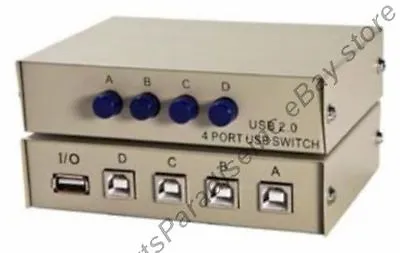 USB 2.0 ABCD 4way/port Manual Switch Box Data/printer/camera/hub Sharing4B 1A{T • $17.99