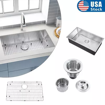 Single Bowl Kitchen Sink Undermount 304 Stainless Steel 18 Gauge Basin • $107