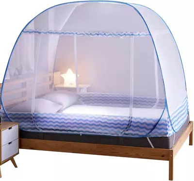 Folding Mosquito Net Tent Canopy Curtains For Beds Pop Up Mosquito Net Tent King • $55.99