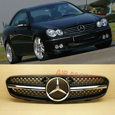 Front Grille For Benz W209 CLK-Class 2004-2009 CLK430 CLK500 CLK550 Gloss Black • $170.62