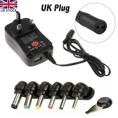 Mains AC DC Power Supply Adaptor Plug Universal Charger 3V 5V 6V 7.5V 9V 12V • £10.44