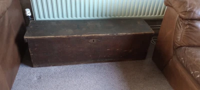 Antique Wooden Blanket Box Chest Trunk • £15