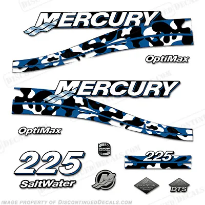 Fits Custom 2005 Mercury 225 Optimax Decals - Blue Camo • $109.95