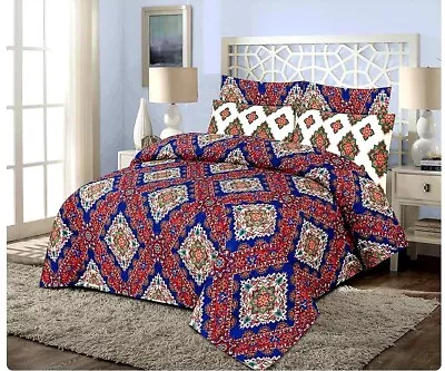 1000TC Cotton Soft Printed Quilt Cover Set 2xPillowcases (Double/Queen/King) • £31.25