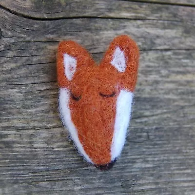 Handmade Needle Felted Fox Brooch  Valentine Gift  Mother's Day Gift • £10
