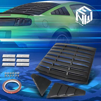 Vintage Style Rear+Quarter Side Window Louver Cover Fit 05-14 Ford Mustang Coupe • $182.88