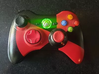 Official Microsoft Radioactive Xbox 360 Wireless Controller Red And Black *Rare • $48