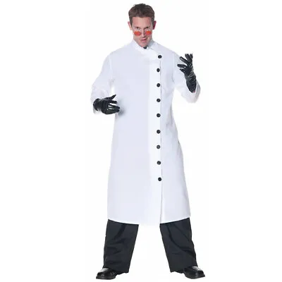 Evil Scientist Lab Coat Adult Costume Mad Doctor Crazy Mens White Horror Cosplay • $33.79