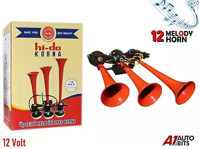 12V 125dB BABY SHARK 🦈Tune Musical Air Horn Kit Set Truck TGV & 11 Melody More • £86.95