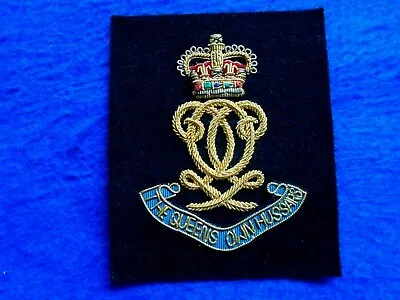 New Erii The Queens Own Hussars Bullion Blazer Badge • £16
