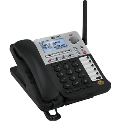 AT&T SynJ SB67148 4-Line Cordless Deskset Black/Silver SMB Telephony • $44.99