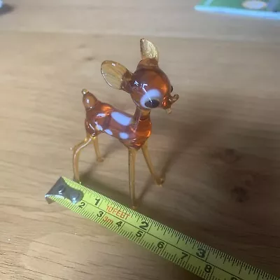 Vintage Art Glass Deer Figurine. Murano Bambi 70s Kitsch. • £0.99