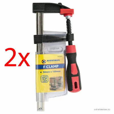 2 X F Clamp Bar Heavy Duty 50mm X 150mm Quick Slide Building Home Adjustable New • £5.99