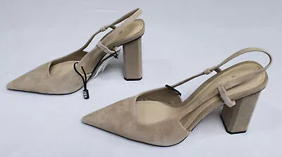 $26.99 • Buy Zara Women's Pointed Toe Block Heels DM9 Arena Sand Sable Beige Size US:10 UK:8