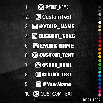 Instagram Custom Text Sans Serif Styles Sticker - Many Colours & Sizes Username • £6.25