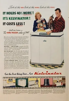 1947 Kelvinator Home Freezer Vintage Ad Look At The Size • $14.95