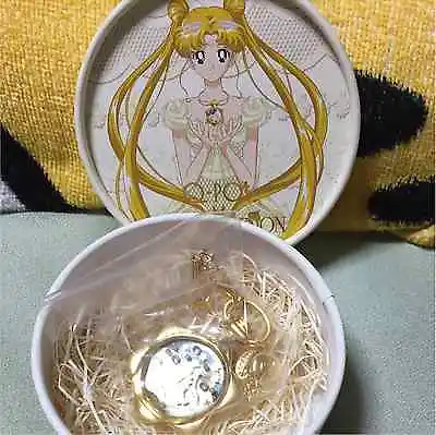 £371.17 • Buy Sailor Moon Q -pot Moon Phase Pocket Watch Necklace Japan Anime NEW