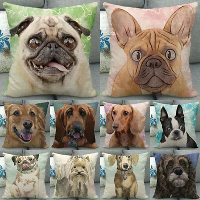 $3.98 • Buy 18  Nice Animal Pet Dog Lover Gift Cotton Linen Throw Pillow Case Cushion Covers