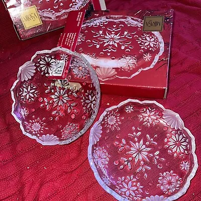 Mikasa Snowflake Frost Candy Dish - Lot Of 2 • $33.15