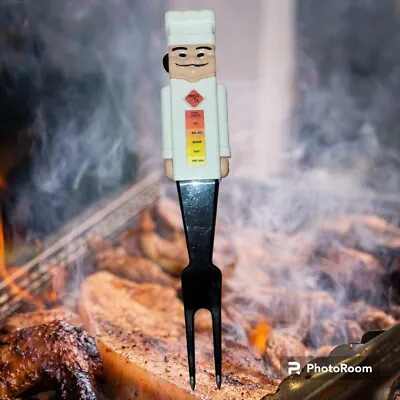 BBQ Master Chef Meat Thermometer Fork Vintage Digital • $16.97