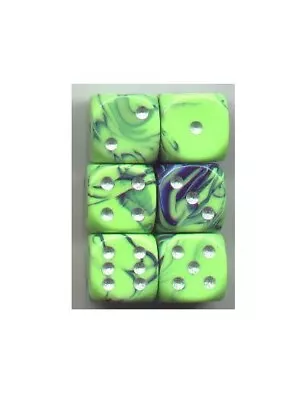 NEW Dice Set Of 6 D6 (15mm) - Toxic Green-Blue • $8.07