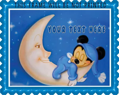 Baby Mickey Sleep Well - Edible Cake Topper OR Cupcake Topper Decor • $17.95