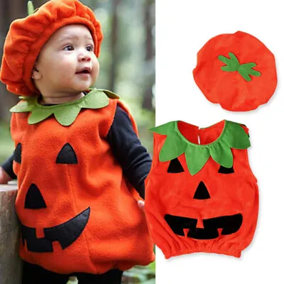 Halloween Costumes Toddler Baby Pumpkin Costume Cosplay Party Dress Outfits Sets • $15.97