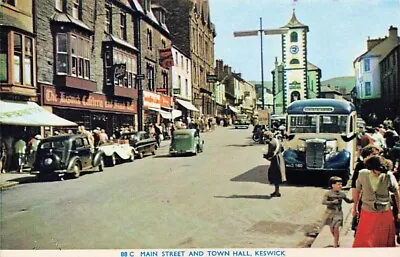 £4 • Buy 1966 KESWICK Main Street  OLD BUS & Cars  Cumbria  Postcard