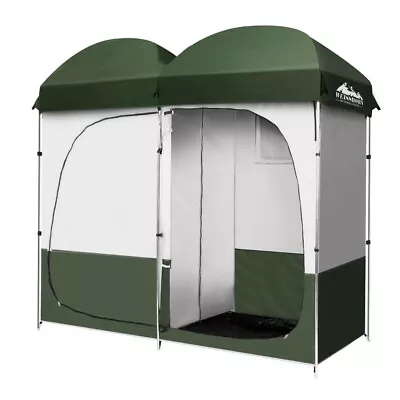 Weisshorn Double Camping Shower Toilet Tent Outdoor Portable Change Room Green • $88.35