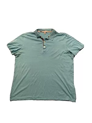 $370 Burberry Brit Nova Check Light Aqua Blue Designer Mens Polo Shirt Sz. XXL • $44.99