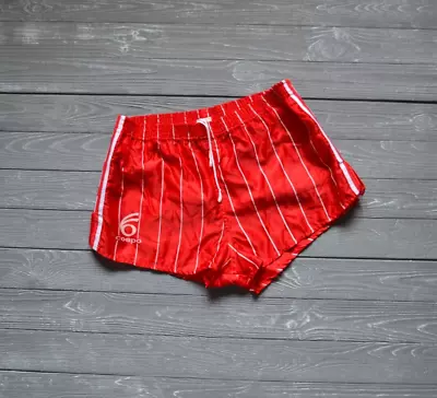 Vintage Cospo Red Shorts 80s Mens S/m Running Nylon 70s Sprinter • £37.94