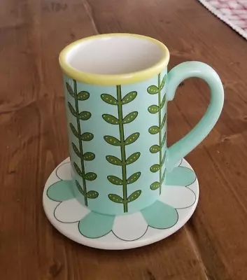 Merry Go Round Gorham Mug With Coaster Plate Floral Mary Mary Quite Contrary • $10