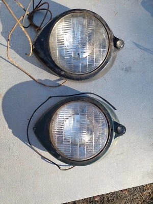 $82 • Buy VINTAGE PAIR Of 1937-39 FORD HEADLIGHTS -Arrow 7742 SEALED BEAM W/jewled Blinker