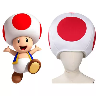 The Super Mario Bros. Movie Toad/KINOPIO Cosplay Cap Winter Costume Props Xmas • $19.78