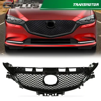 Fit For 17-18 Mazda 6 Atenza Front Upper Bumper Mesh Grille Grill Glossy Black • $120.10