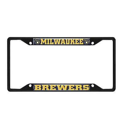 Fanmats MLB Milwaukee Brewers Black Metal License Plate Frame • $13.99