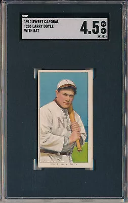 1910 T206 Sweet Caporal - Larry Doyle With Bat - Sgc 4.5 Vg/ex+ (svsc) • $299.99