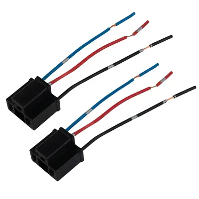 2 X H4 Headlight Bulb Holder Connector Wire Fit Most Cars 3 Pin Fit Most Cars • £7.99