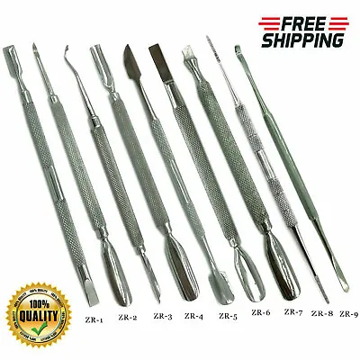 Stainless Steel Cuticle Pusher Cleaner Trimmer Manicure Pedicure Nail Care Tools • $5.49