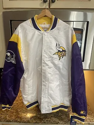 Vintage 90’s Minnesota Vikings Pro Line Starter Full Zip Puffer Jacket Sz XL • $99