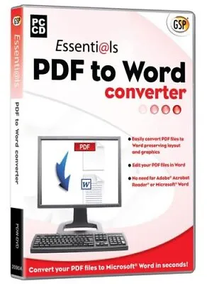 Essentials PDF-to-Word Convertor (PC CD)  Used; Good Book • £9.89